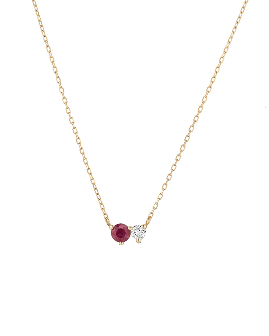 Adina Reyter-Diamond Ruby Amigos Necklace-Necklaces-14k Yellow Gold, Diamond, Ruby-Blue Ruby Jewellery-Vancouver Canada