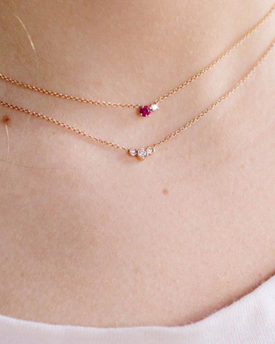 Zoe Chicco-Diamond + Ruby Necklace-Necklaces-14k Yellow Gold, Ruby, Diamond-Blue Ruby Jewellery-Vancouver Canada