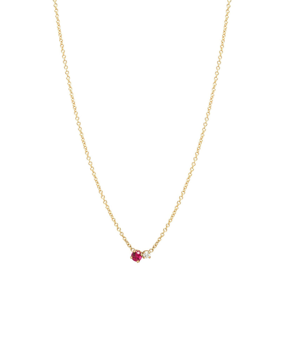 Zoe Chicco-Diamond + Ruby Necklace-Necklaces-14k Yellow Gold, Ruby, Diamond-Blue Ruby Jewellery-Vancouver Canada