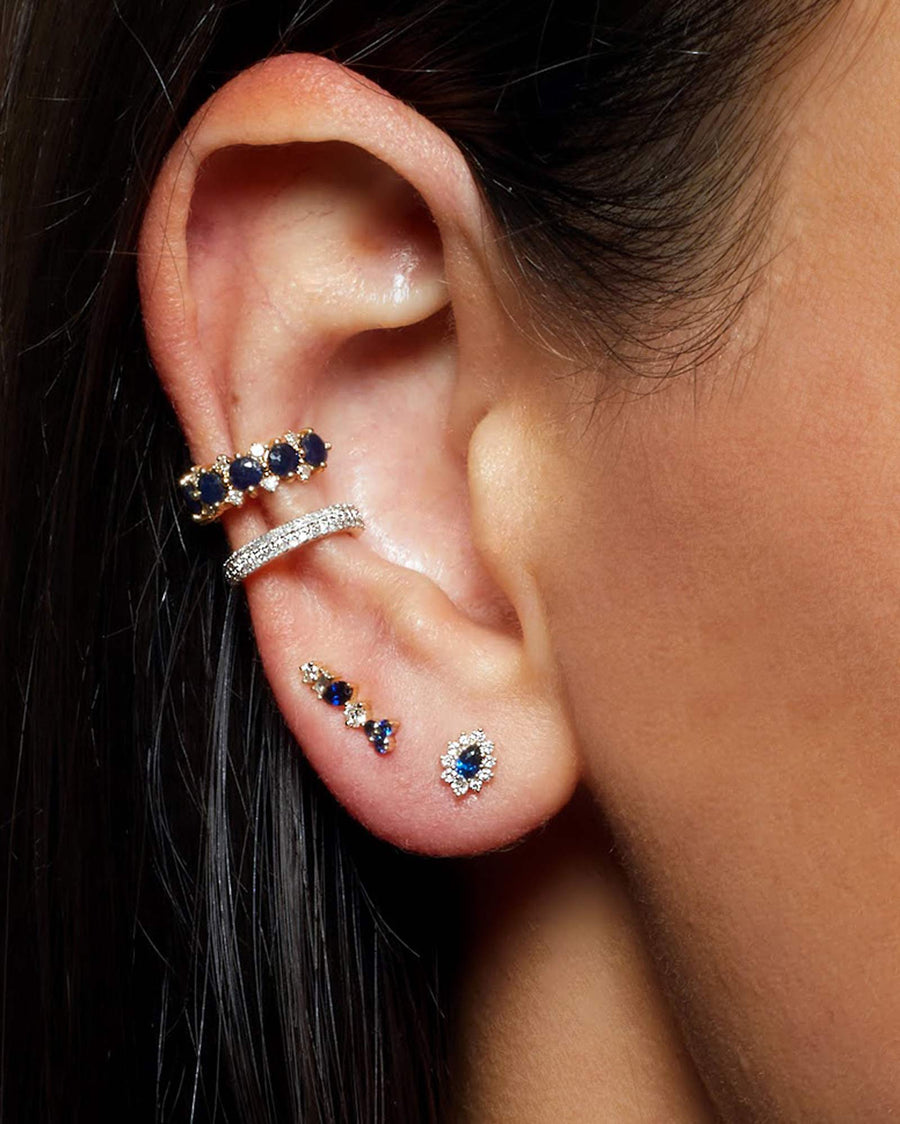 Adina Reyter-Diana Sapphire + Diamond Ear Cuff-Earrings-14k Yellow Gold, Sapphire-Blue Ruby Jewellery-Vancouver Canada