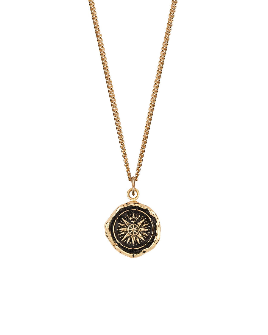 Pyrrha-Direction 14k Gold Signature Talisman-Necklaces-14k Yellow Gold-Blue Ruby Jewellery-Vancouver Canada