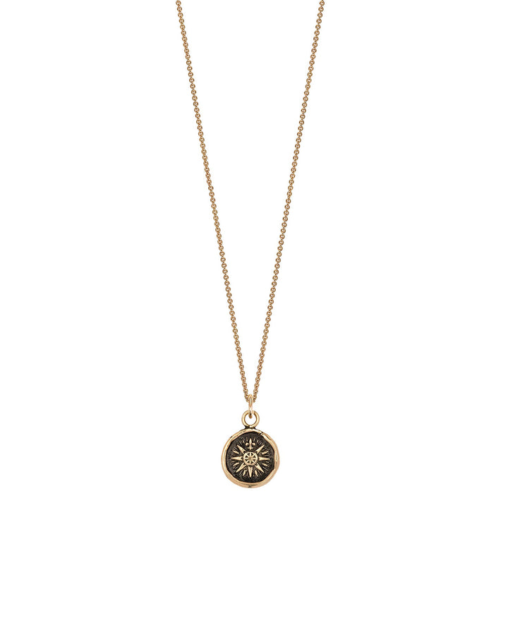 Pyrrha-Direction 14k Gold Talisman-Necklaces-14k Yellow Gold-Blue Ruby Jewellery-Vancouver Canada