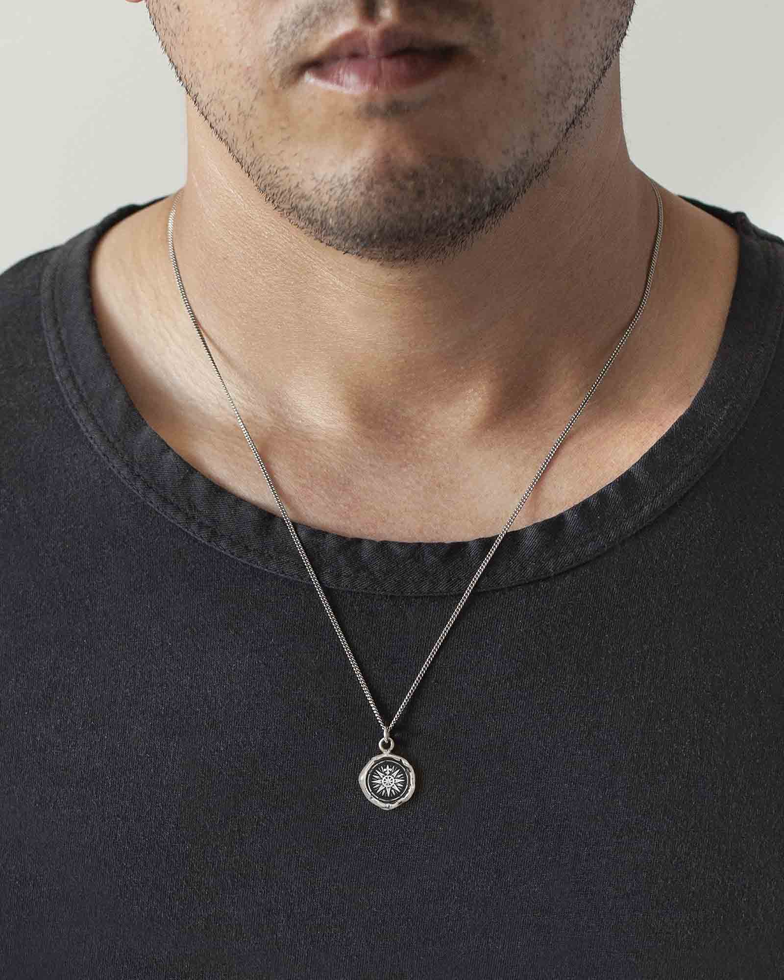 Direction Talisman-Oxidized Sterling Silver-Blue Ruby Jewellery-Vancouver Canada