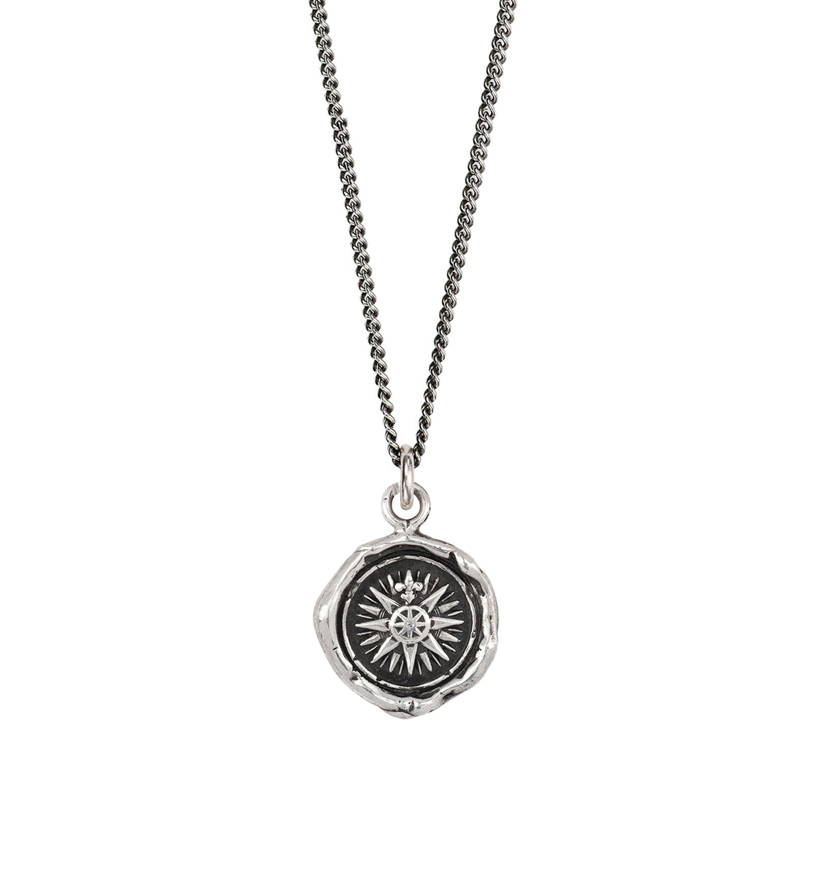 Direction Talisman-Oxidized Sterling Silver-Blue Ruby Jewellery-Vancouver Canada