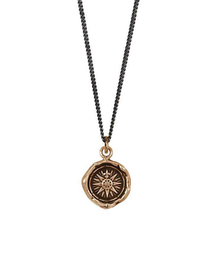 Pyrrha-Direction Talisman-Necklaces-Bronze-Blue Ruby Jewellery-Vancouver Canada