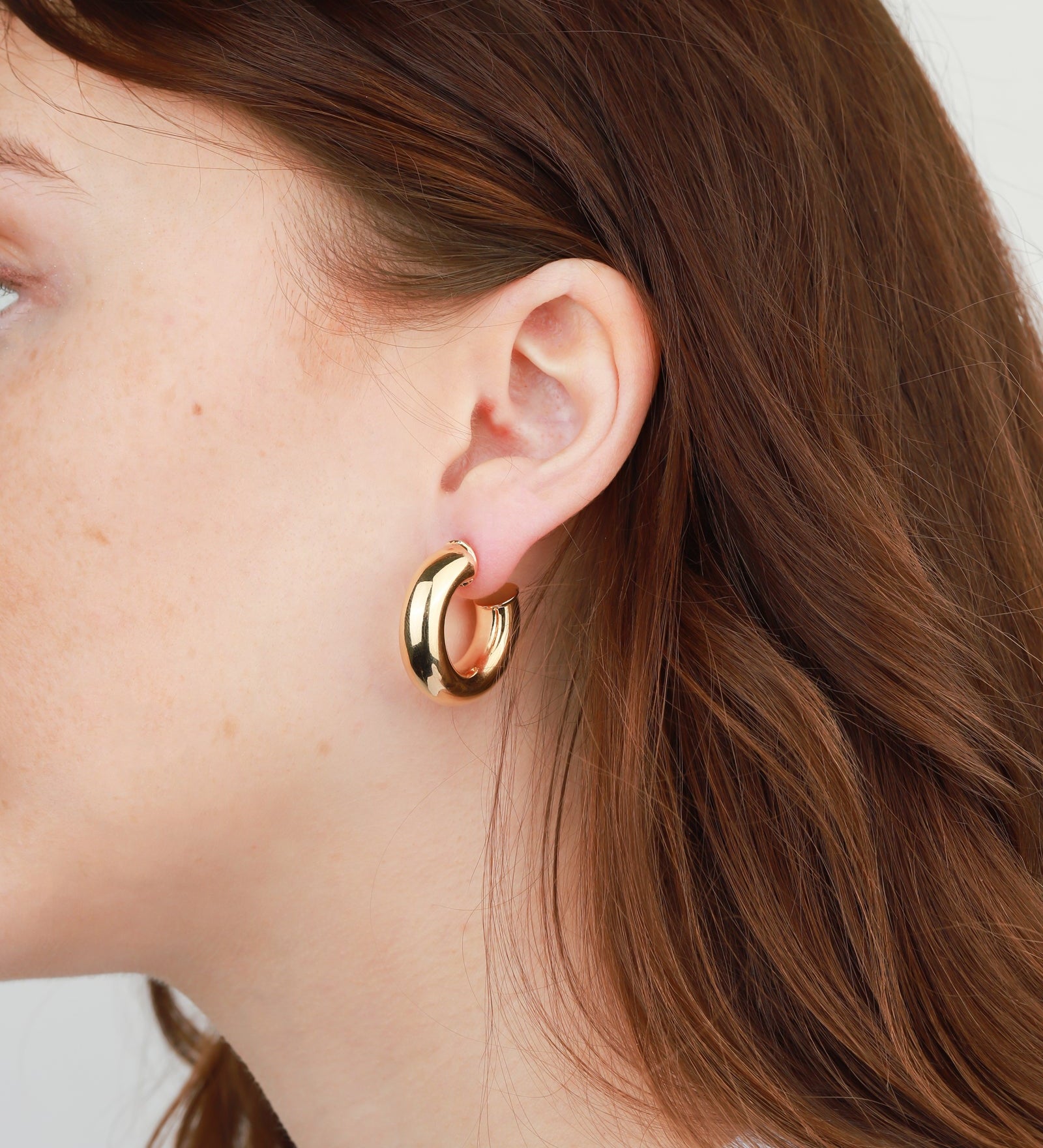 Martha Calvo-Donut Hoops-Earrings-14k Gold Plated-Blue Ruby Jewellery-Vancouver Canada