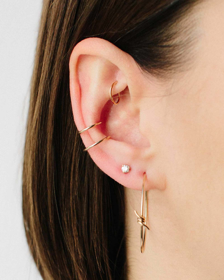 Zoe Chicco-Double Ear Cuff-Earrings-14k Yellow Gold-Blue Ruby Jewellery-Vancouver Canada