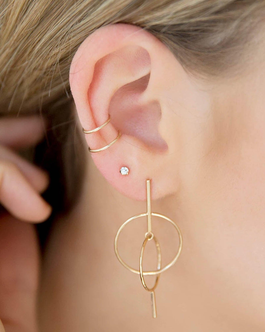 Zoe Chicco-Double Ear Cuff-Earrings-14k Yellow Gold-Blue Ruby Jewellery-Vancouver Canada