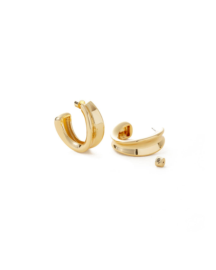 Jenny Bird-Doune Hoops-Earrings-14k Gold Plated-Blue Ruby Jewellery-Vancouver Canada