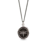 Dragonfly Talisman-Oxidized Sterling Silver-Blue Ruby Jewellery-Vancouver Canada