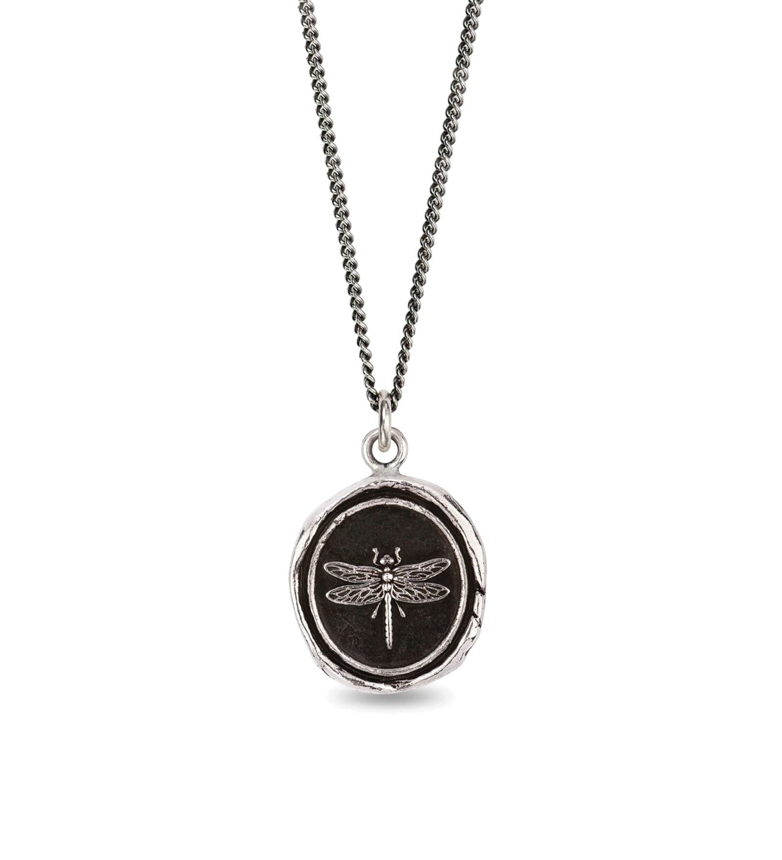 Dragonfly Talisman-Oxidized Sterling Silver-Blue Ruby Jewellery-Vancouver Canada