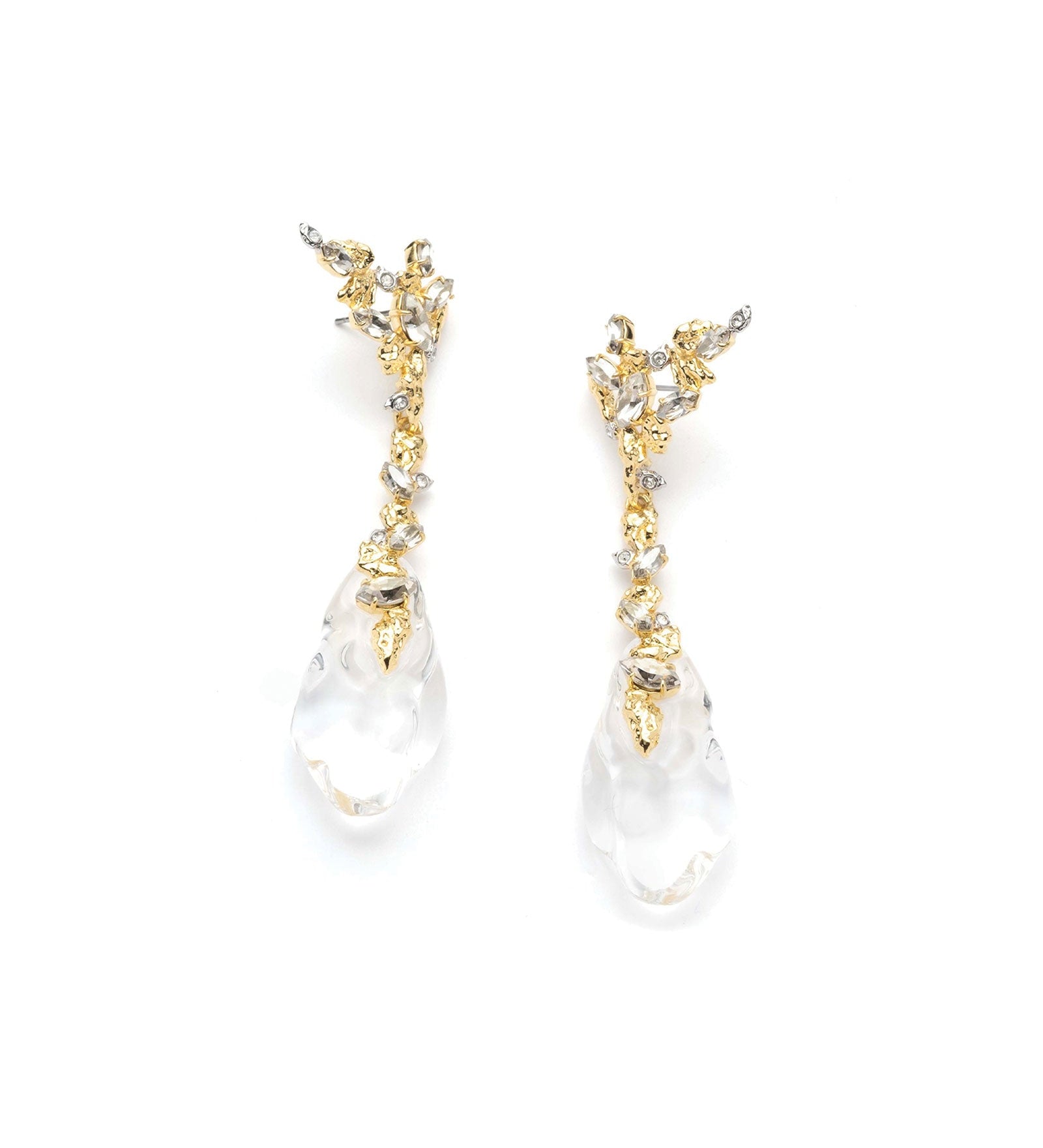 Alexis Bittar-Dream Rain Post Drop Earring-Earrings-14k Gold Plated, Clear Lucite-Blue Ruby Jewellery-Vancouver Canada