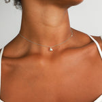 Quiet Icon-Drop Heart Necklace-Necklaces-14k Gold Vermeil, Cubic Zirconia-Blue Ruby Jewellery-Vancouver Canada
