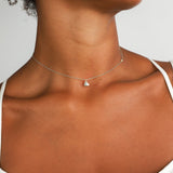 Quiet Icon-Drop Heart Necklace-Necklaces-14k Gold Vermeil, Cubic Zirconia-Blue Ruby Jewellery-Vancouver Canada