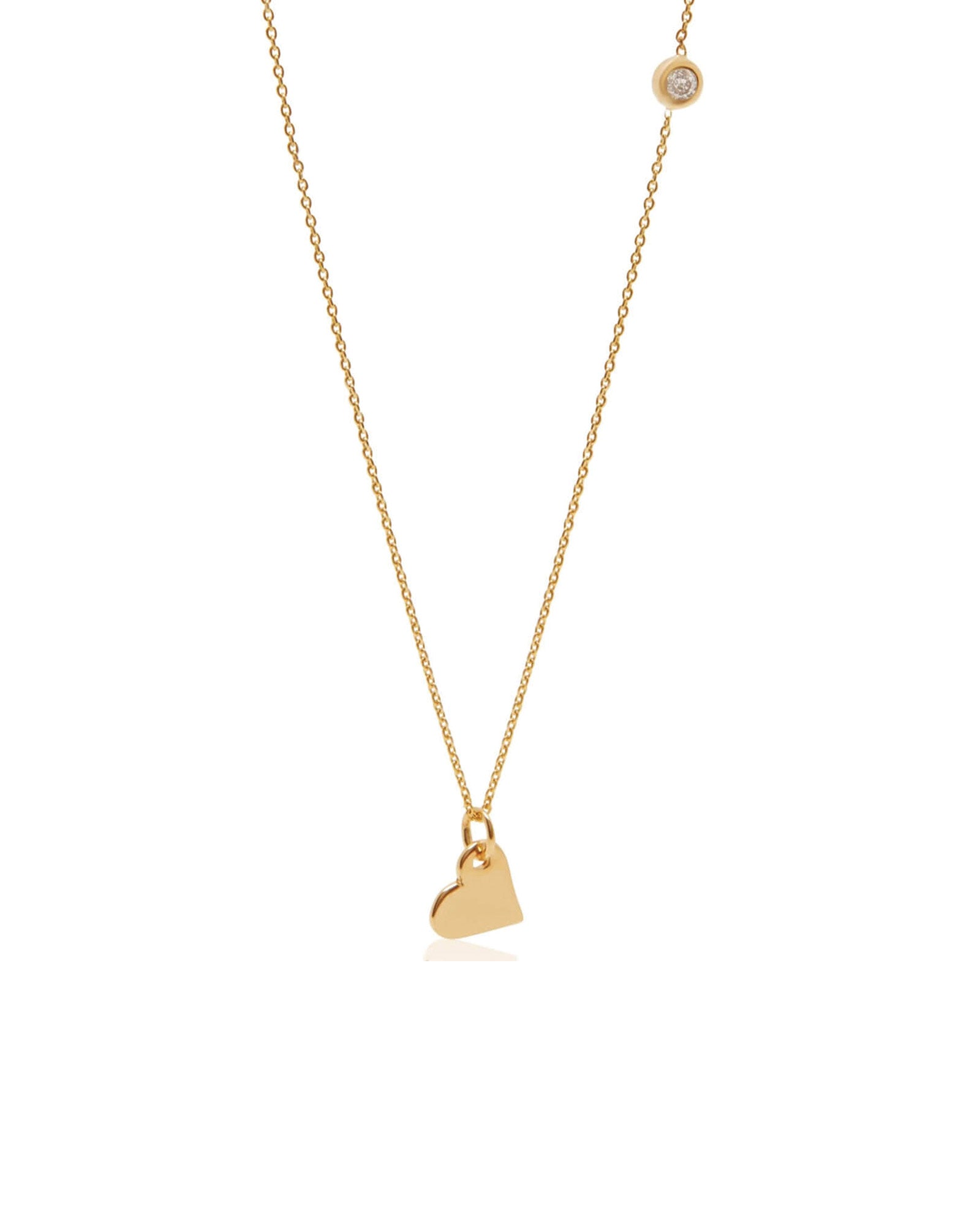 Quiet Icon-Drop Heart Necklace-Necklaces-14k Gold Vermeil, Cubic Zirconia-Blue Ruby Jewellery-Vancouver Canada