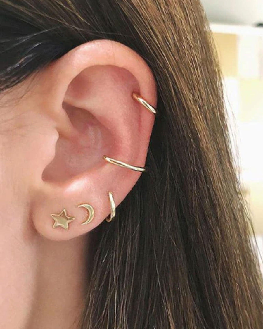 EF collection-Ear Cuff I Large-Earrings-14k Yellow Gold-Blue Ruby Jewellery-Vancouver Canada
