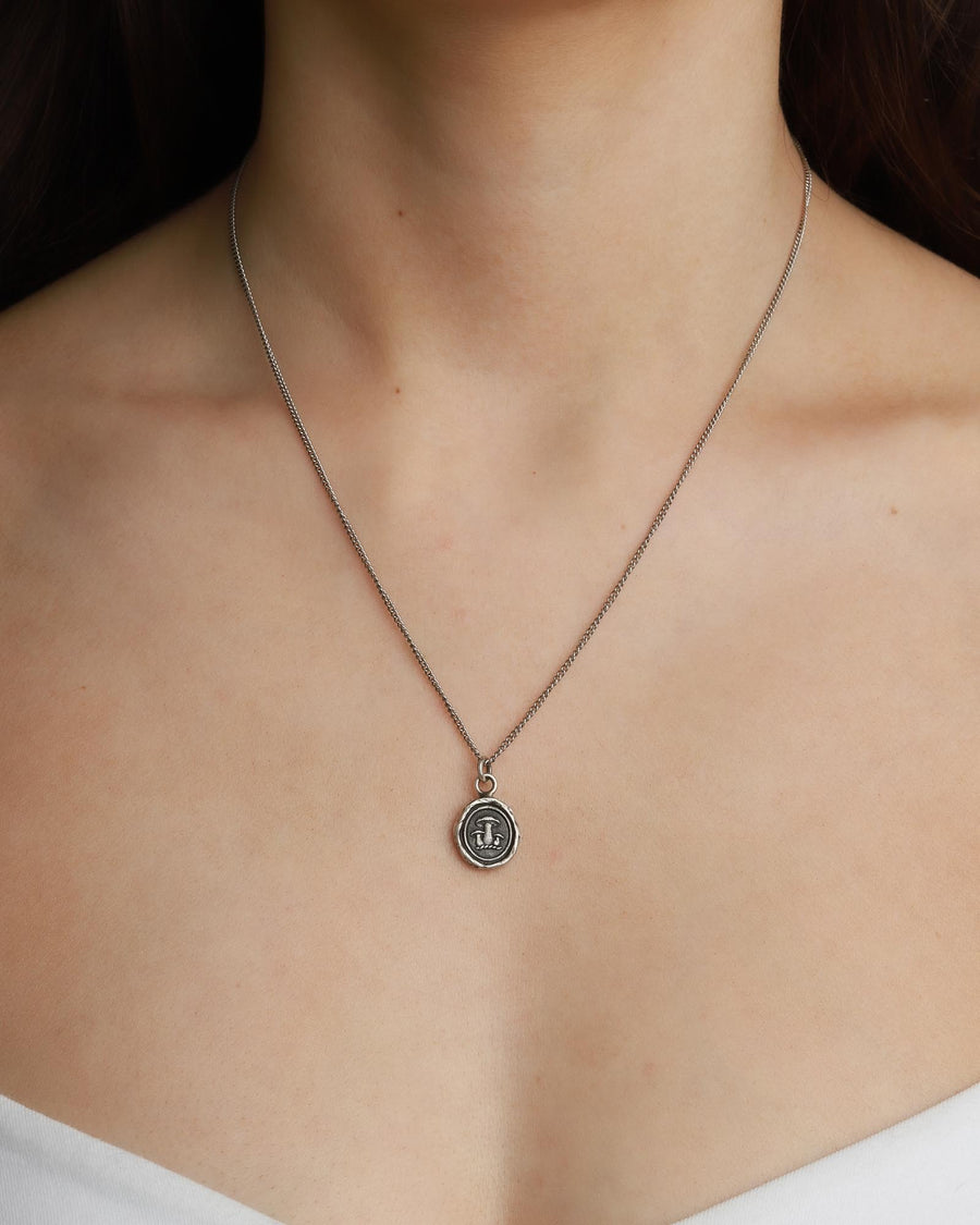 Pyrrha-Earthy Talisman-Necklaces-Oxidized Sterling Silver-Blue Ruby Jewellery-Vancouver Canada