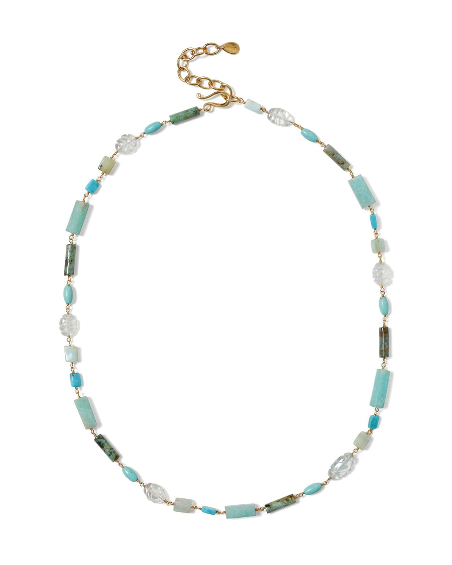 Chan Luu-Eden Necklace-Necklaces-18k Gold Vermeil, Turquoise-Blue Ruby Jewellery-Vancouver Canada