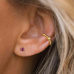 Leah Alexandra-Element Studs-Earrings-14k Gold Vermeil, Garnet-Blue Ruby Jewellery-Vancouver Canada