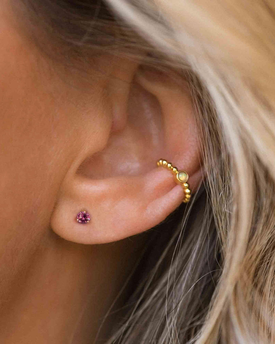Leah Alexandra-Element Studs-Earrings-14k Gold Vermeil, Garnet-Blue Ruby Jewellery-Vancouver Canada