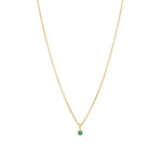 Tashi-Emerald 6 Prong Necklace-Necklaces-14k Gold Vermeil, Cubic Zirconia-Blue Ruby Jewellery-Vancouver Canada