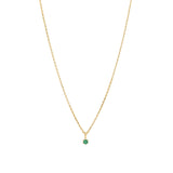 Tashi-Emerald 6 Prong Necklace-Necklaces-14k Gold Vermeil, Cubic Zirconia-Blue Ruby Jewellery-Vancouver Canada