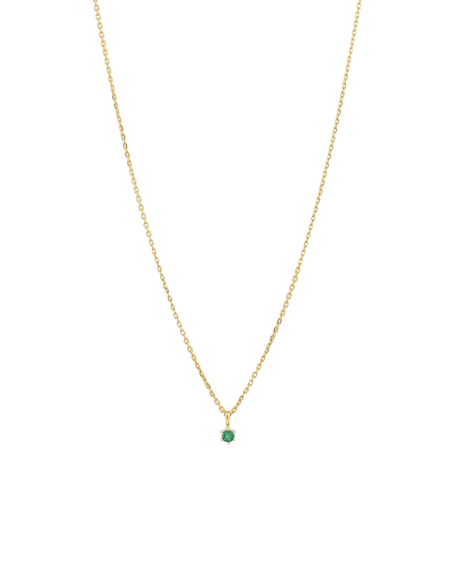 Tashi-Emerald 6 Prong Necklace-Necklaces-14k Gold Vermeil, Cubic Zirconia-Blue Ruby Jewellery-Vancouver Canada
