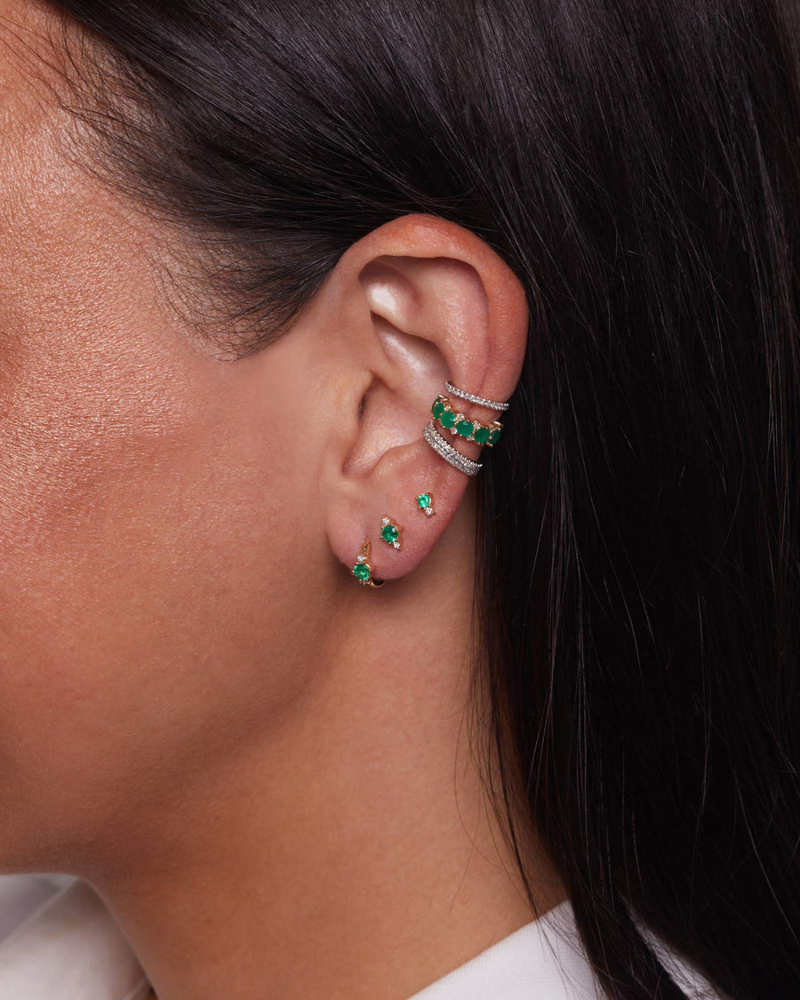 Adina Reyter-Emerald + Diamond Amigos Studs-Earrings-14k Yellow Gold, Diamond-Blue Ruby Jewellery-Vancouver Canada