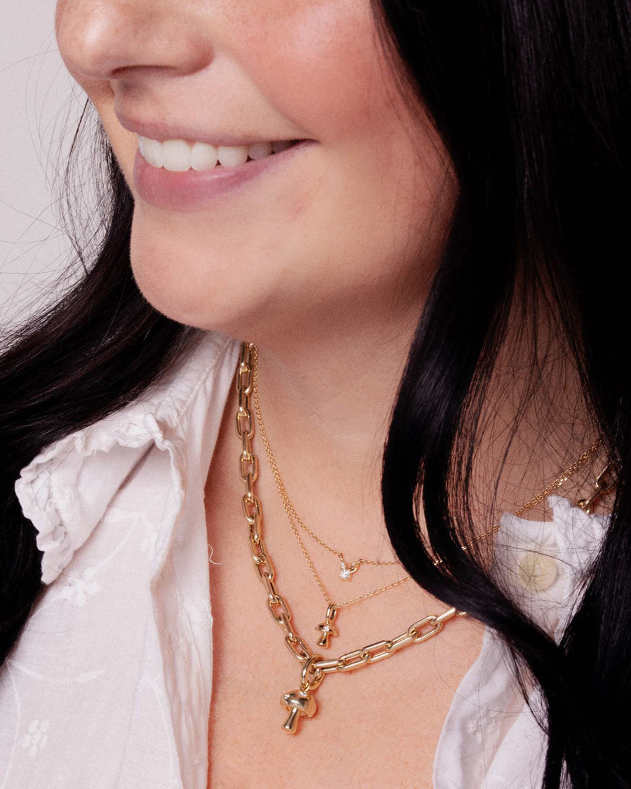 Adina Reyter-Enchanted Diamond Bunny Necklace-Necklaces-14k Yellow Gold, Diamond-Blue Ruby Jewellery-Vancouver Canada