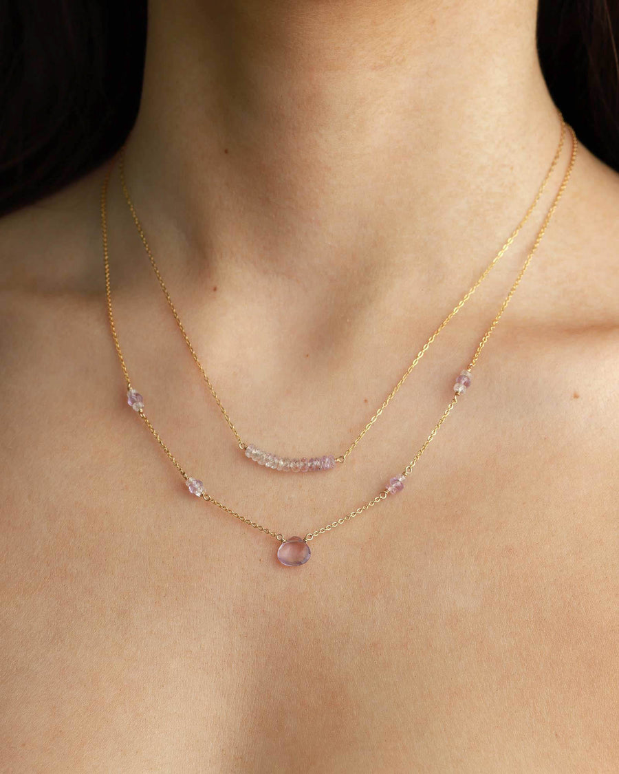 Poppy Rose-Eva Necklace-Necklaces-14k Gold-fill, Amethyst, Pink Sapphire-Blue Ruby Jewellery-Vancouver Canada
