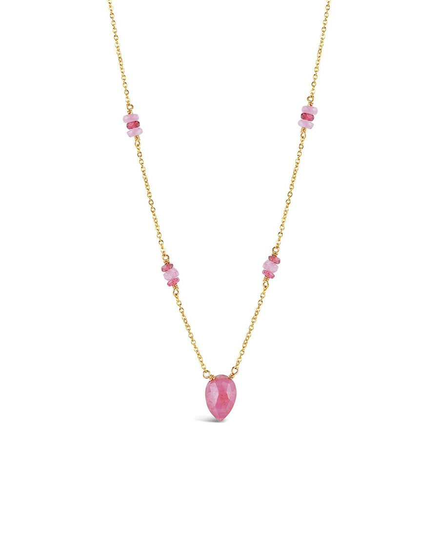 Poppy Rose-Eva Necklace-Necklaces-14k Gold-fill, Pink Tourmaline, Ruby-Blue Ruby Jewellery-Vancouver Canada