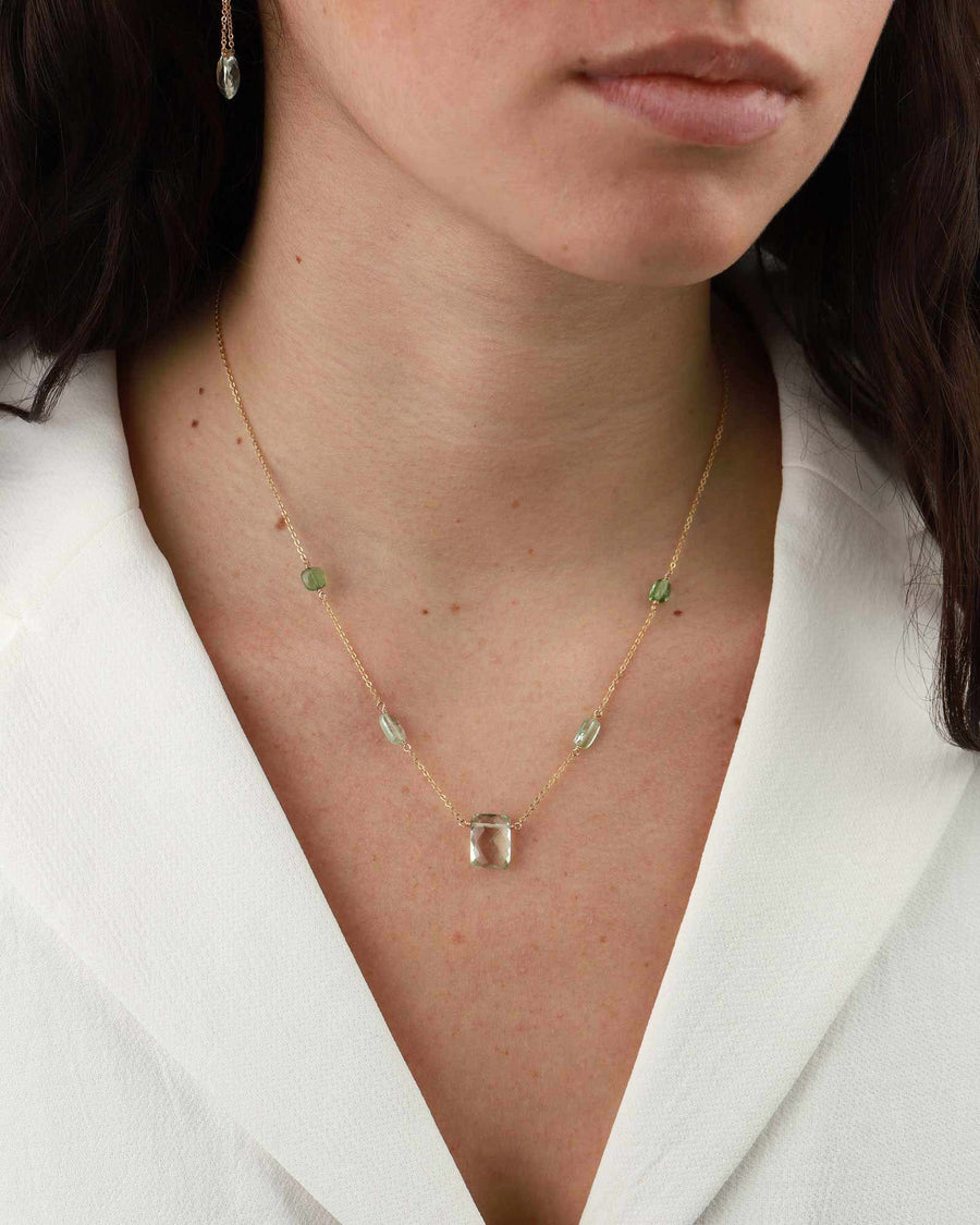 Poppy Rose-Eva Necklace-Necklaces-14k Gold-fill, Prasiolite, Green Tourmaline-Blue Ruby Jewellery-Vancouver Canada