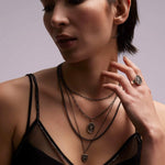 Everchanging Appreciation Talisman-Oxidized Sterling Silver-Blue Ruby Jewellery-Vancouver Canada