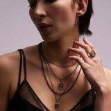 Everchanging Appreciation Talisman-Oxidized Sterling Silver-Blue Ruby Jewellery-Vancouver Canada