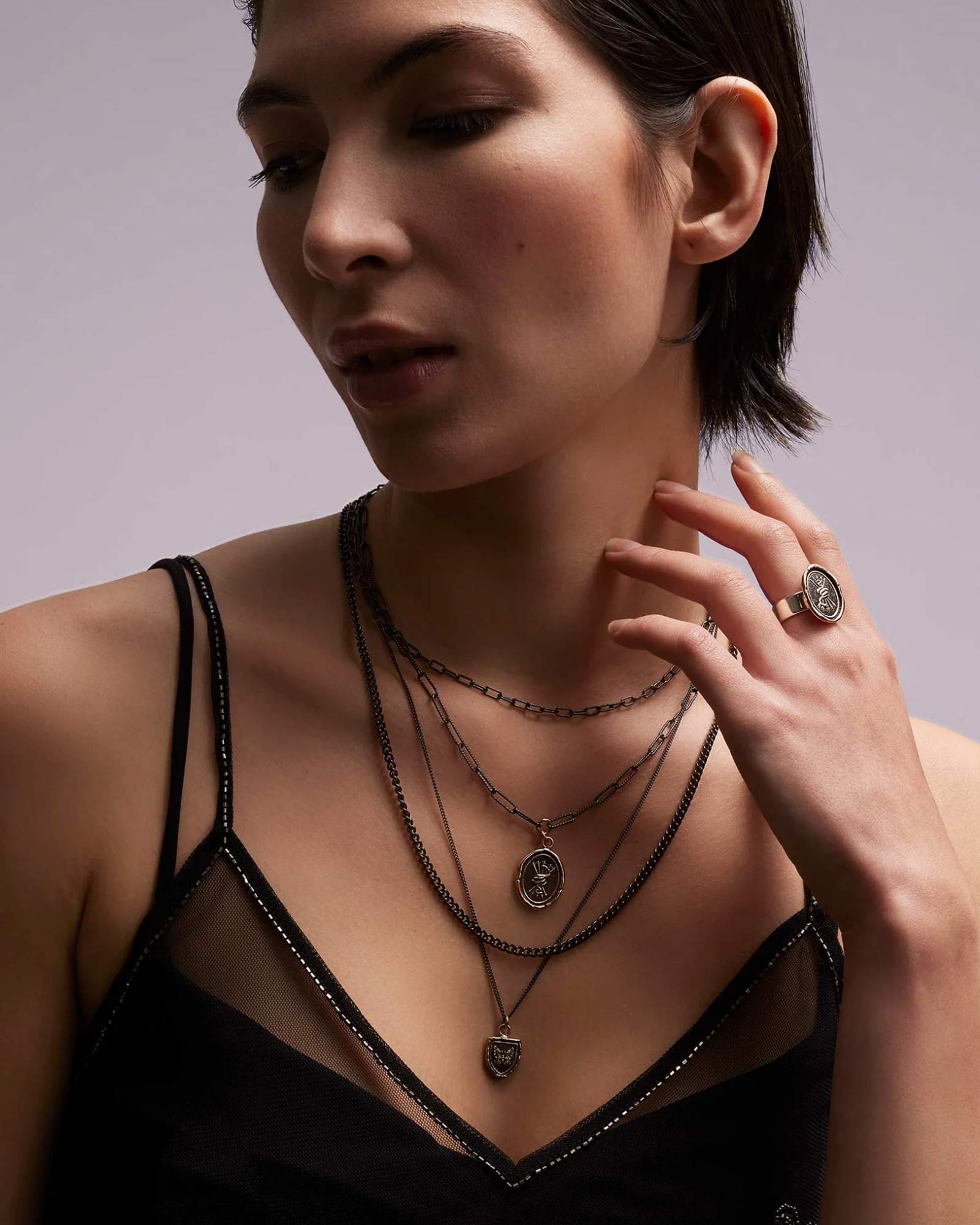 Everchanging Appreciation Talisman-Oxidized Sterling Silver-Blue Ruby Jewellery-Vancouver Canada