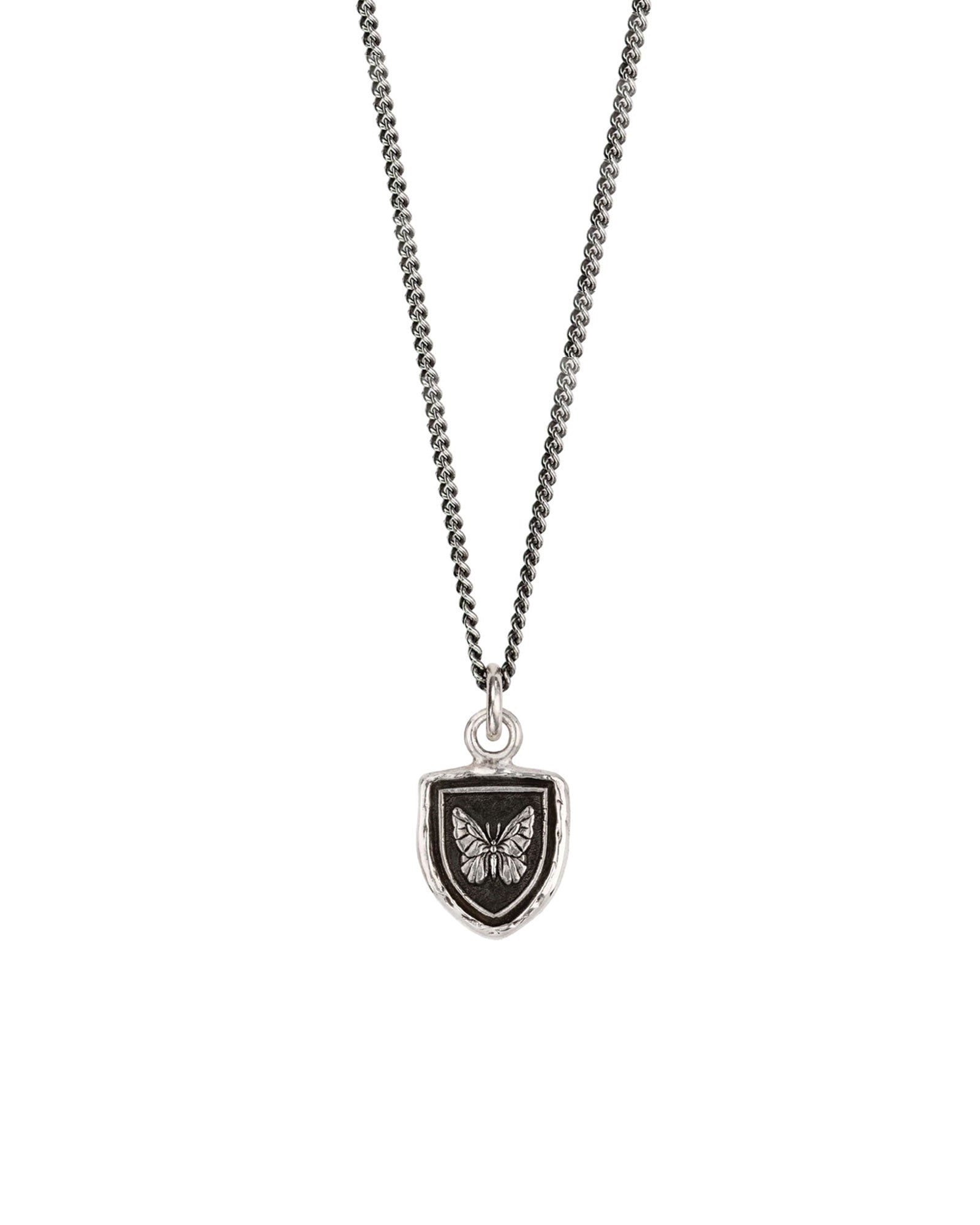 Everchanging Appreciation Talisman-Oxidized Sterling Silver-Blue Ruby Jewellery-Vancouver Canada