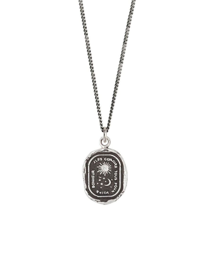 Pyrrha-Everything For You Talisman-Necklaces-Oxidized Sterling Silver, Diamond-Blue Ruby Jewellery-Vancouver Canada