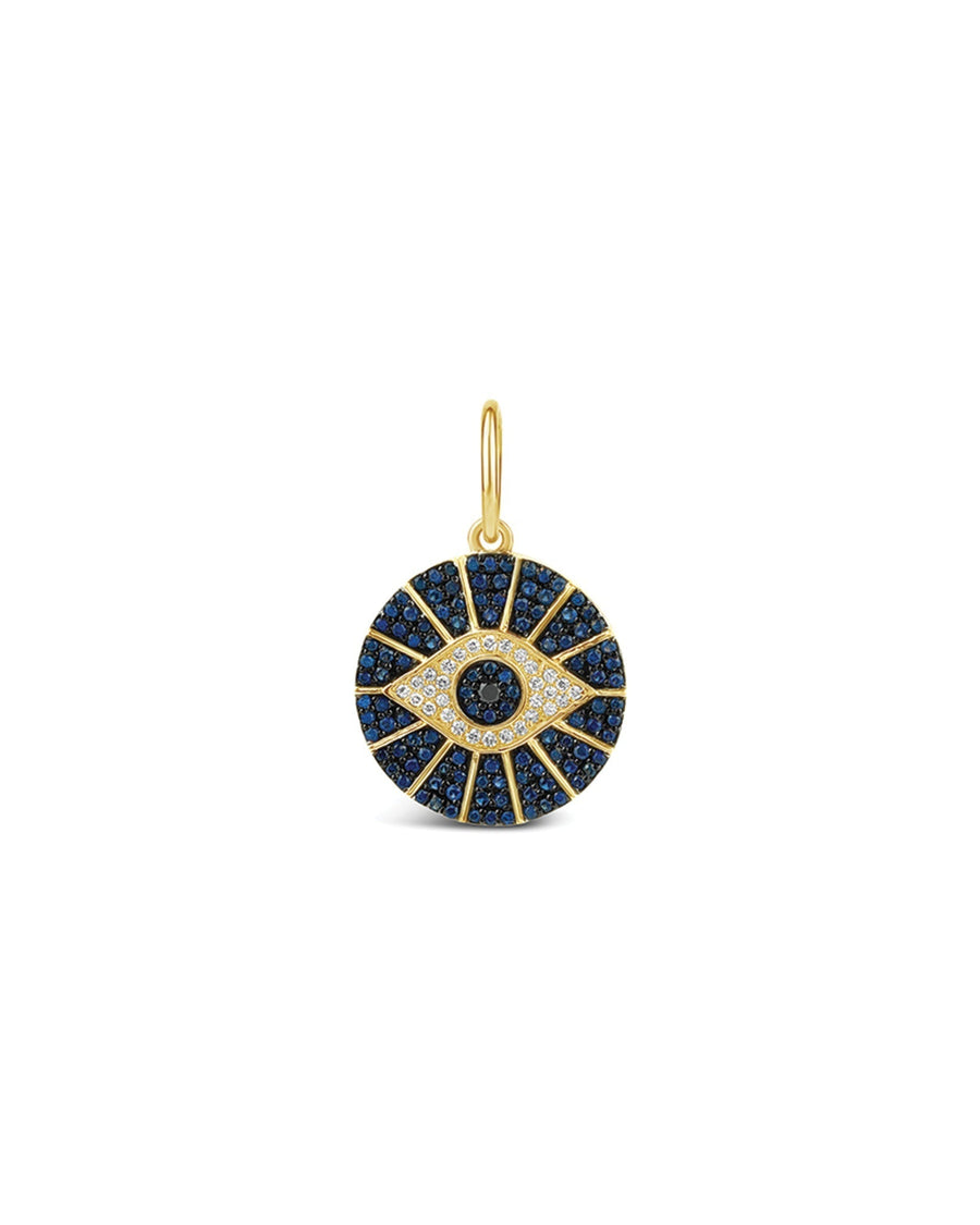 Evil Eye Charm-Necklaces-Goldhive-14k Yellow Gold-White Diamond, Black Diamond, Blue Sapphire-Blue Ruby Jewellery-Vancouver-Canada