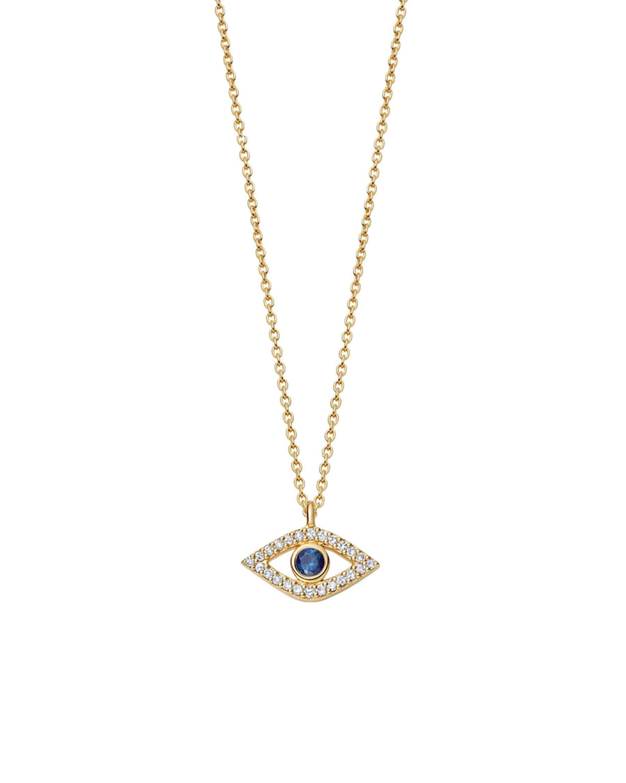 Gold Evil Eye Necklace with White Sapphire – Yvonne Henderson