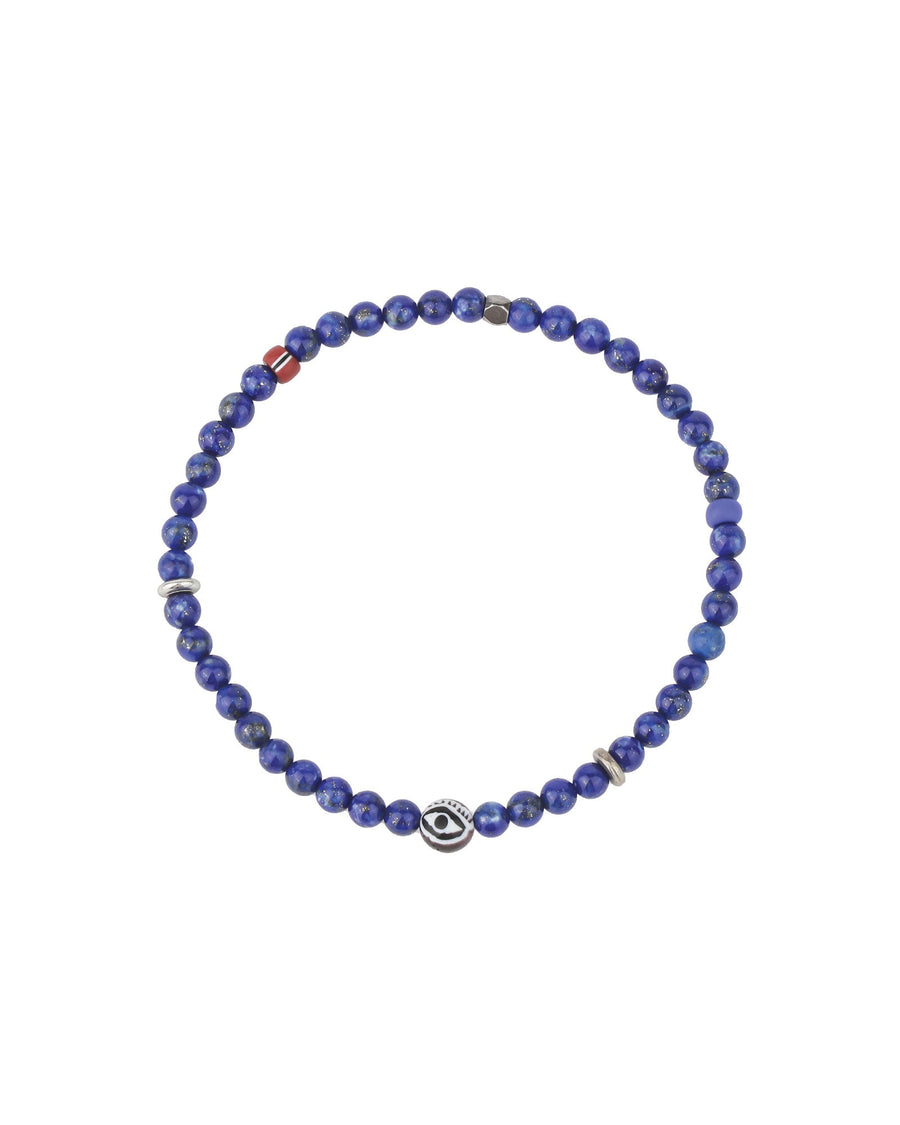 Finley & Wilder-Evil Eye Lapis Bracelet-Bracelets-Lapis, African Beads-Blue Ruby Jewellery-Vancouver Canada