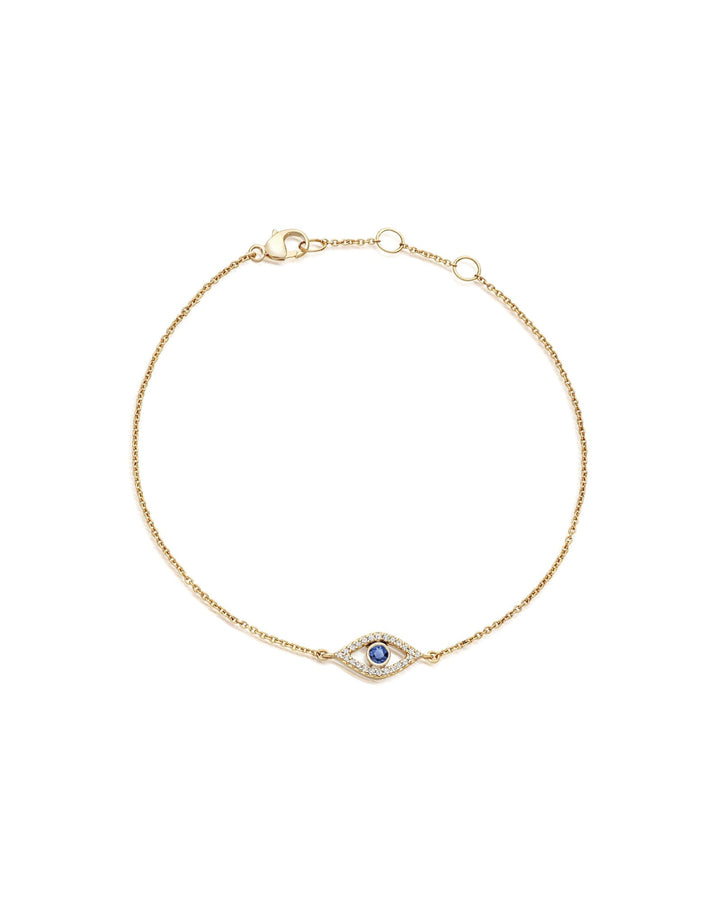Quiet Icon-Evil Eye Open CZ Bracelet-Bracelets-14k Gold Vermeil, Cubic Zirconia-Blue Ruby Jewellery-Vancouver Canada