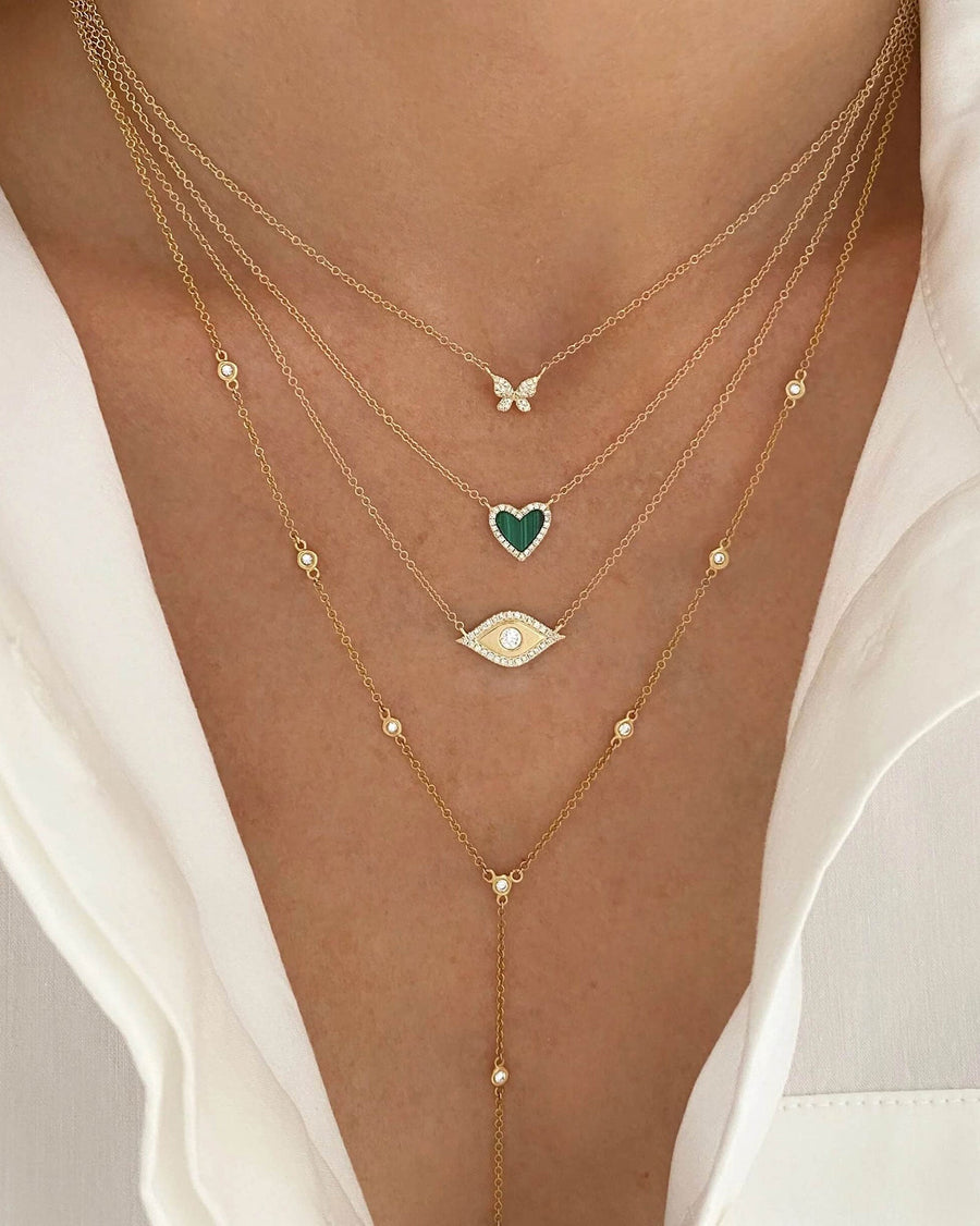 Quiet Icon-Evil Eye Pave Necklace-Necklaces-14k Gold Vermeil, Cubic Zirconia-Blue Ruby Jewellery-Vancouver Canada