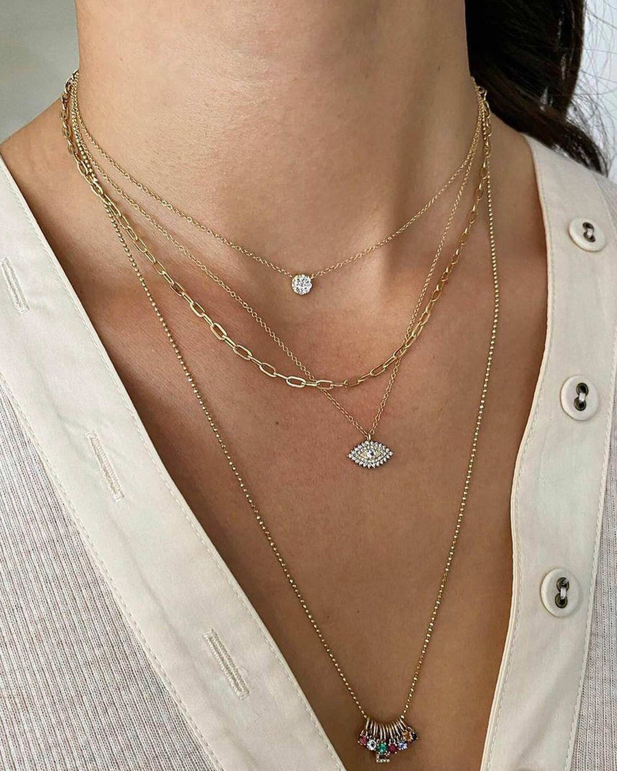 Quiet Icon-Evil Eyelash Necklace-Necklaces-14k Gold Vermeil, Cubic Zirconia-Blue Ruby Jewellery-Vancouver Canada