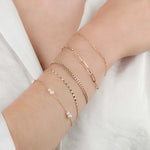 Extra Small Paperclip Chain Bracelet 14k Yellow Gold