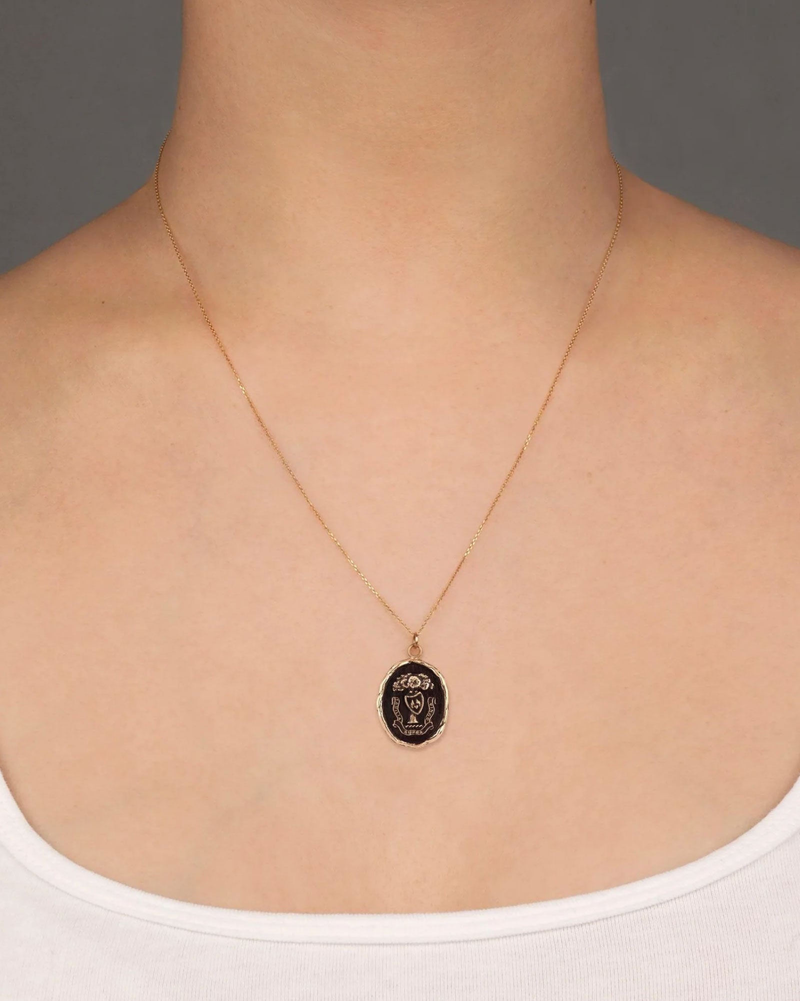 Pyrrha-Family Above All 14k Talisman-Necklaces-14k Yellow Gold-Blue Ruby Jewellery-Vancouver Canada
