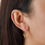 La Vie Parisienne-Filigree Butterfly Hooks-Earrings-14k Gold Plated, White Crystal-Blue Ruby Jewellery-Vancouver Canada