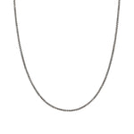 Pyrrha-Fine Round Box Chain-Necklaces-Oxidized Sterling Silver-Blue Ruby Jewellery-Vancouver Canada