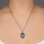 Fire Within Talisman-Oxidized Sterling Silver-Blue Ruby Jewellery-Vancouver Canada
