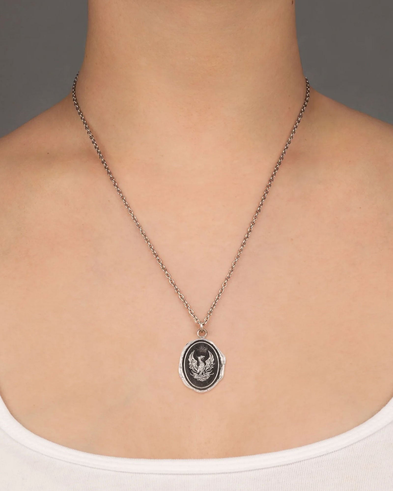 Fire Within Talisman-Oxidized Sterling Silver-Blue Ruby Jewellery-Vancouver Canada