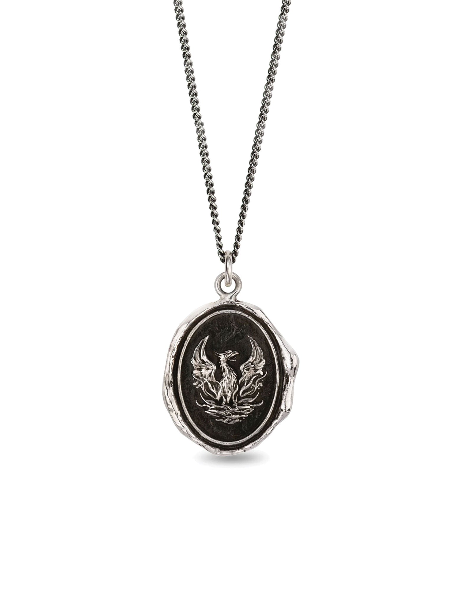 Fire Within Talisman-Oxidized Sterling Silver-Blue Ruby Jewellery-Vancouver Canada